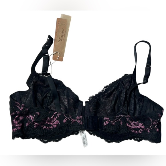 WINGLOVE 42C Eyelash Lace Demi Sexy Sheer Lace Balconette Bra NWT - Picture 4 of 5